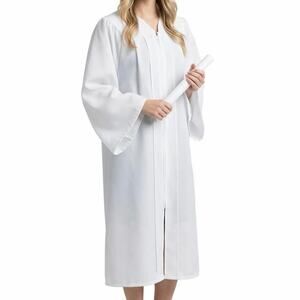 Graudation white gown one size wear once excellent condition
